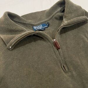 Polo Ralph Lauren quarter zip 2x big green cotton purple pony